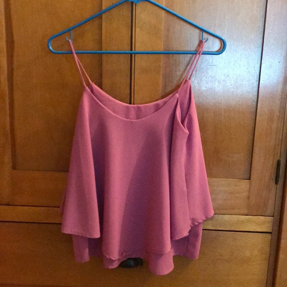 Paper Crane strappy lavender ruffle tank - Picture 2 of 3